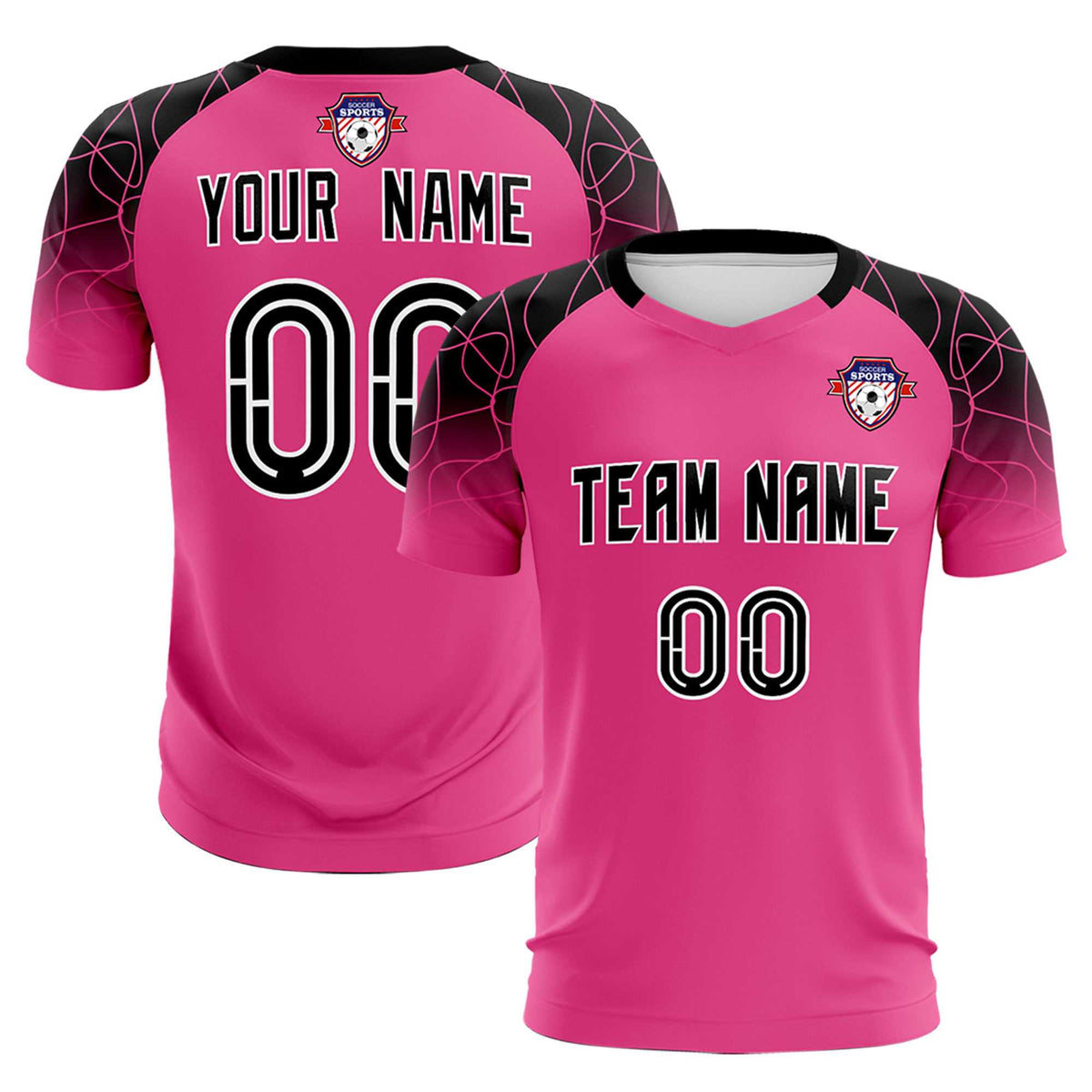 Custom Rose Red Classic Soccer Training Sets Jersey For Adults/Kids