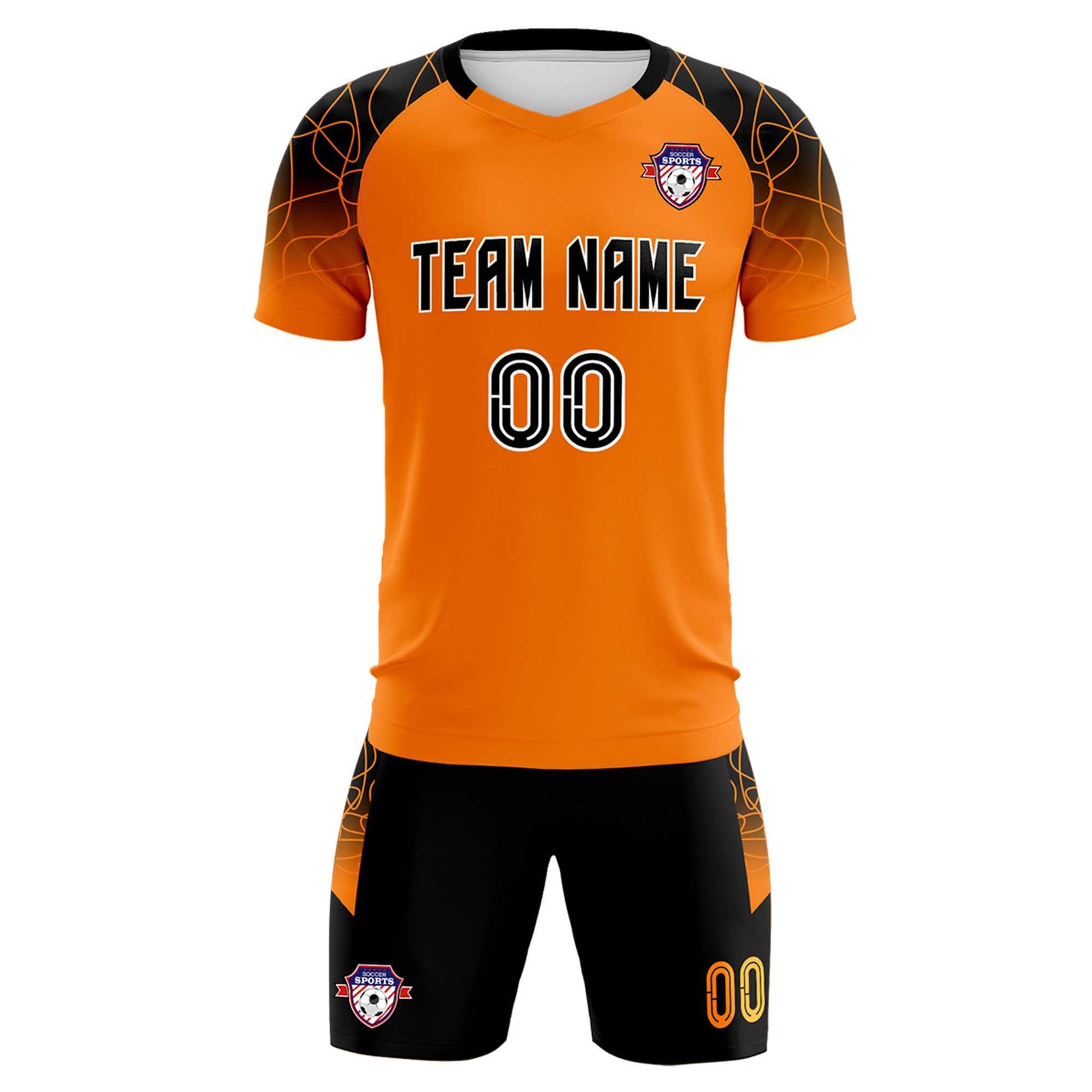 Custom Orange Classic Soccer Training Sets Jersey For Adults/Kids