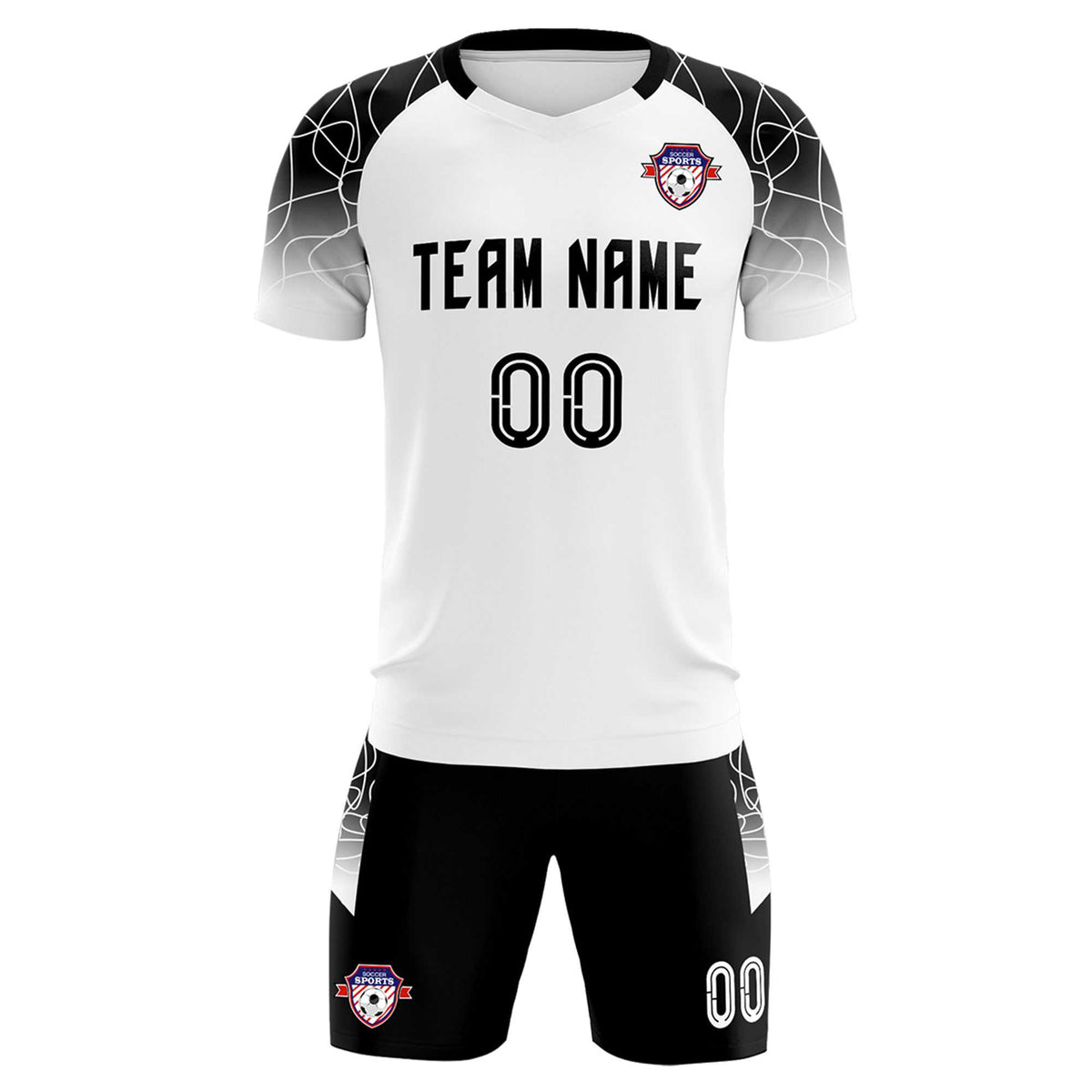 Custom White Classic Soccer Training Sets Jersey For Adults/Kids