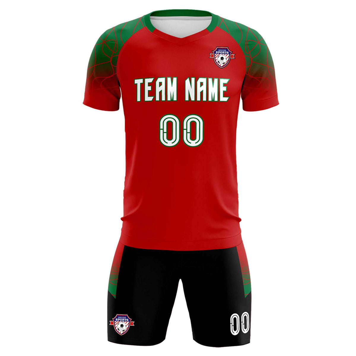 Custom Red Classic Soccer Training Sets Jersey For Adults/Kids