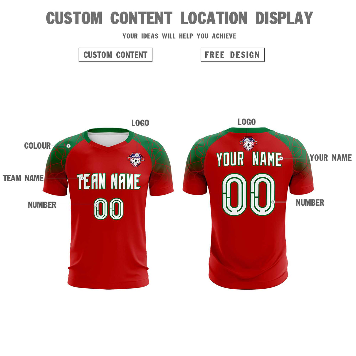 Custom Red Classic Soccer Training Sets Jersey For Adults/Kids