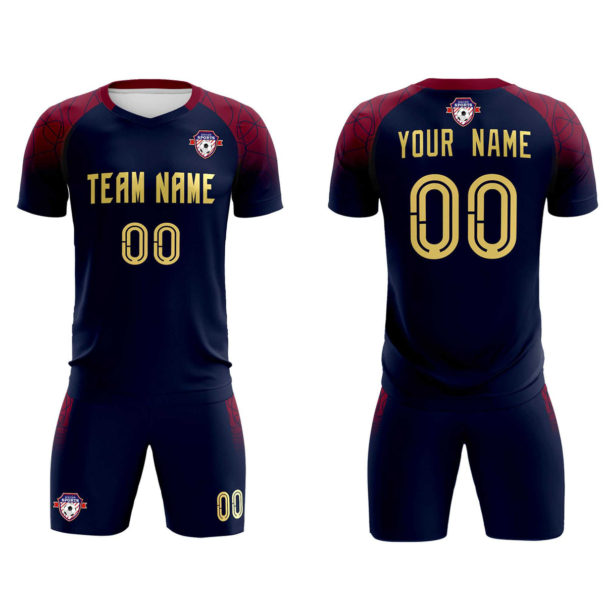 Custom Navy Classic Soccer Training Sets Jersey For Adults/Kids