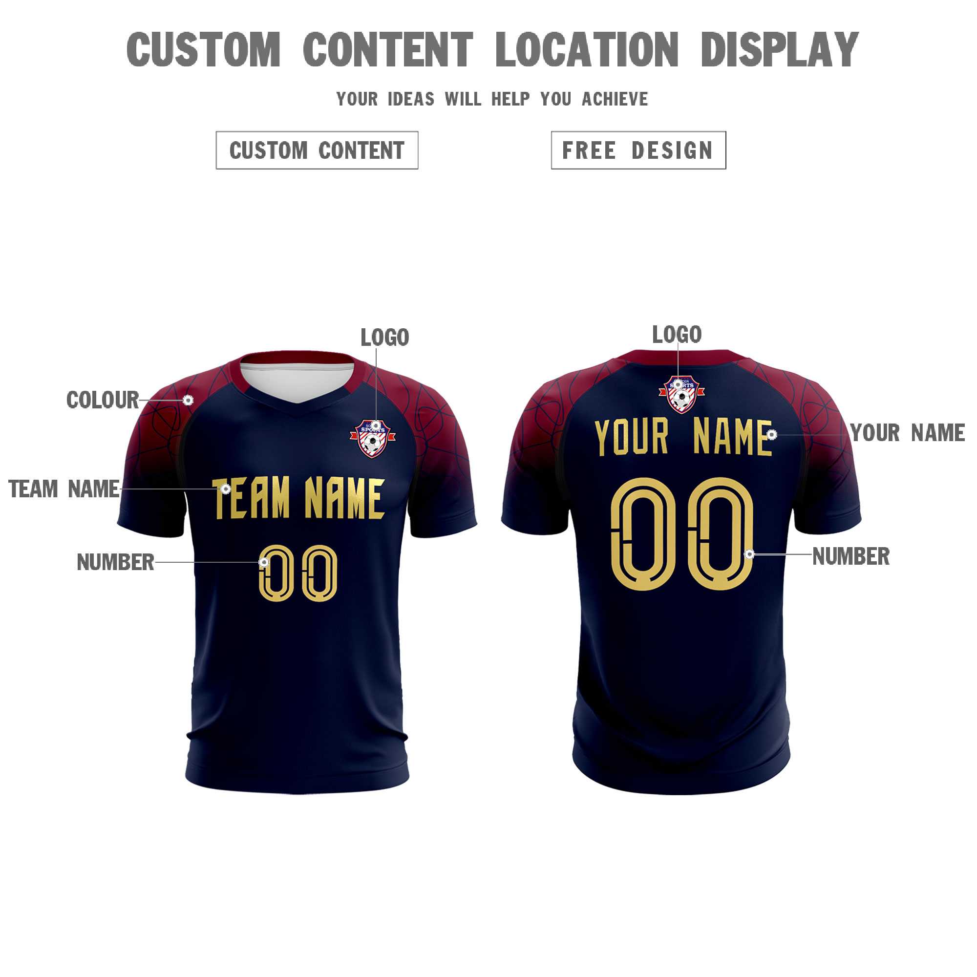 Custom Navy Classic Soccer Training Sets Jersey For Adults/Kids
