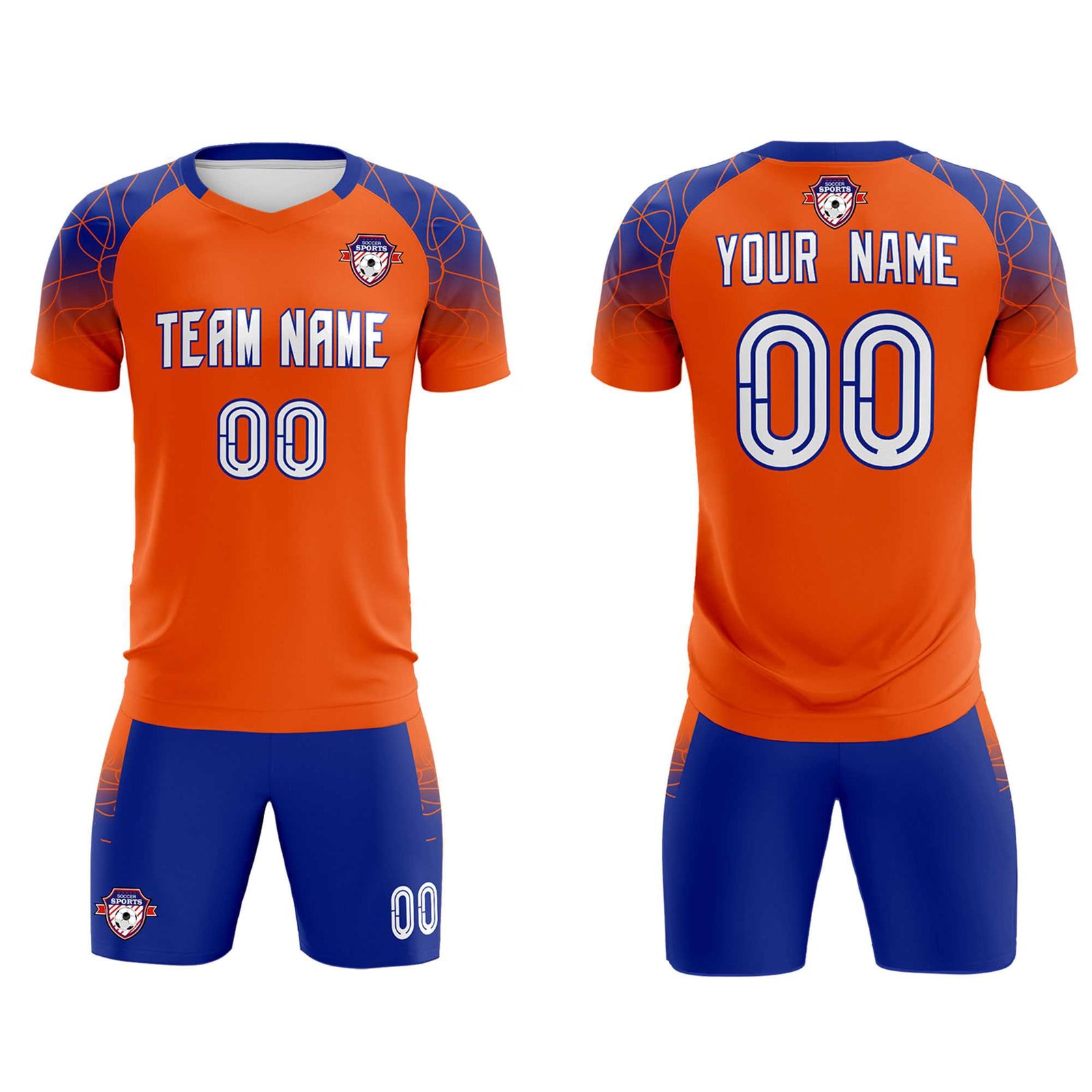 Custom Orange Classic Soccer Training Sets Jersey For Adults/Kids