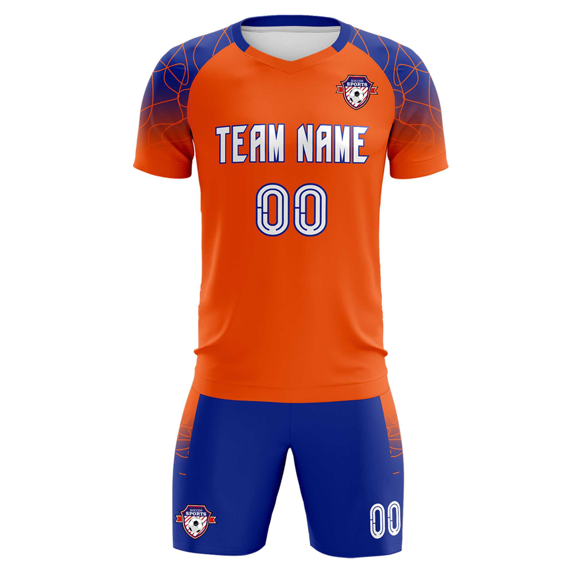 Custom Orange Classic Soccer Training Sets Jersey For Adults/Kids