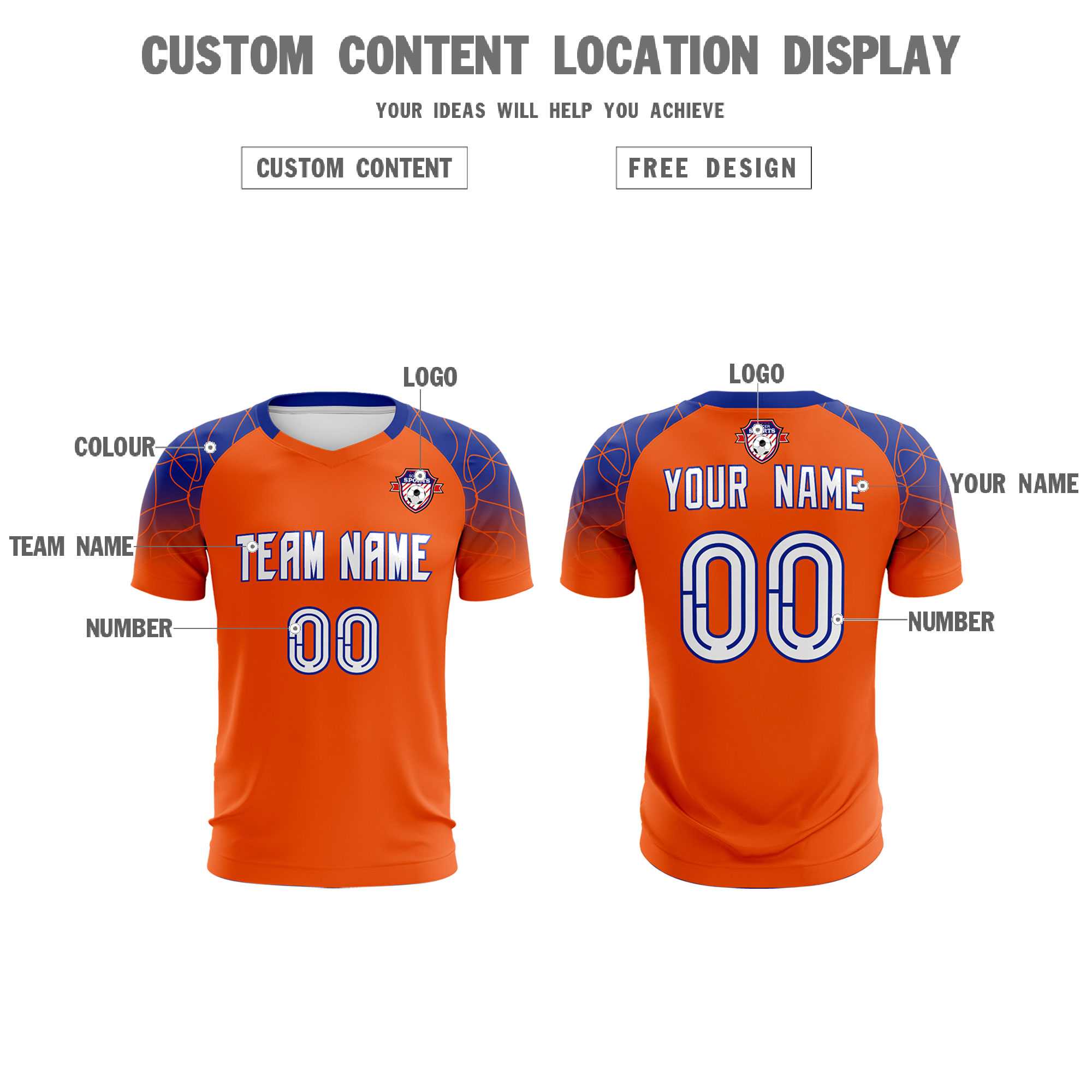 Custom Orange Classic Soccer Training Sets Jersey For Adults/Kids
