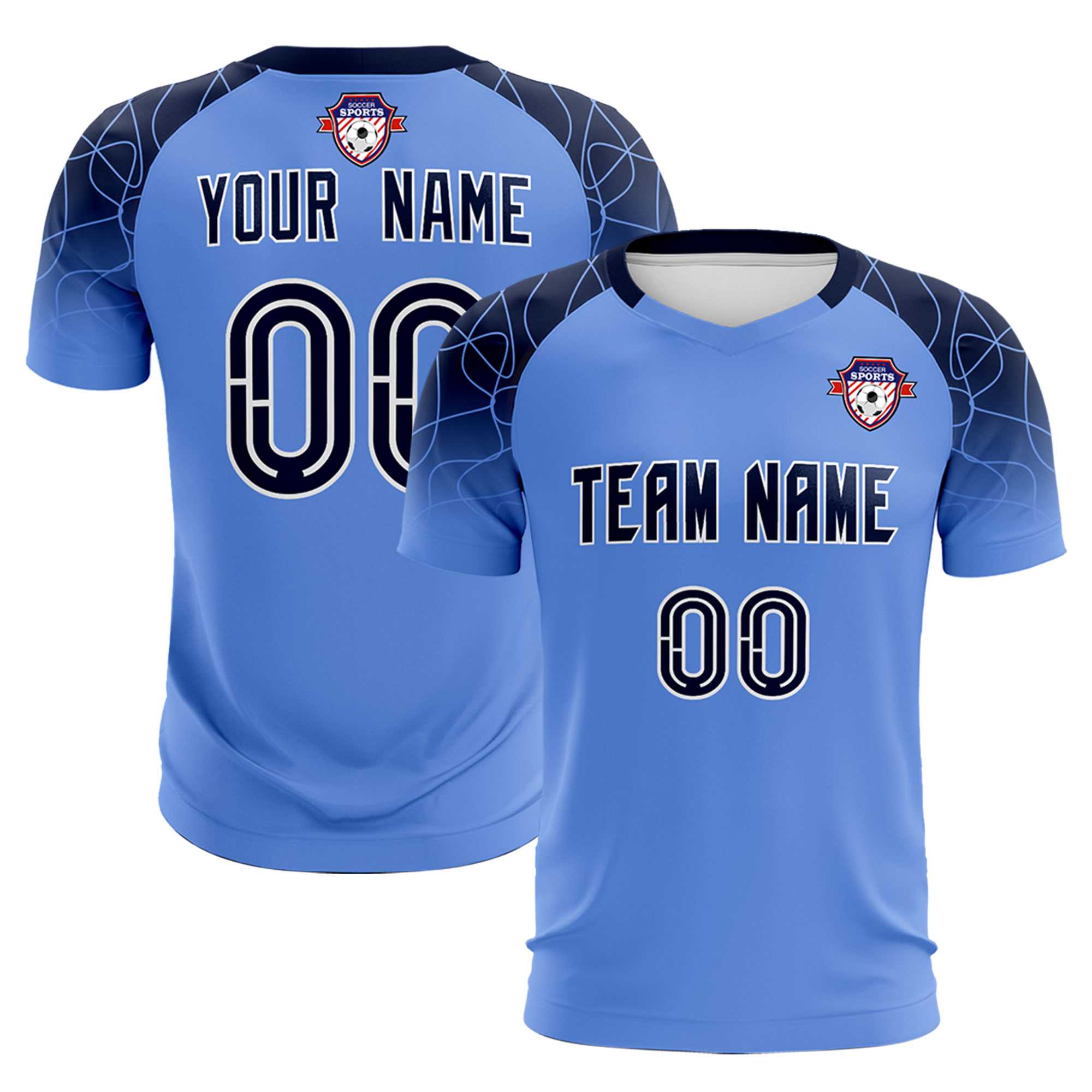 Custom Light Blue Classic Soccer Training Sets Jersey For Adults/Kids