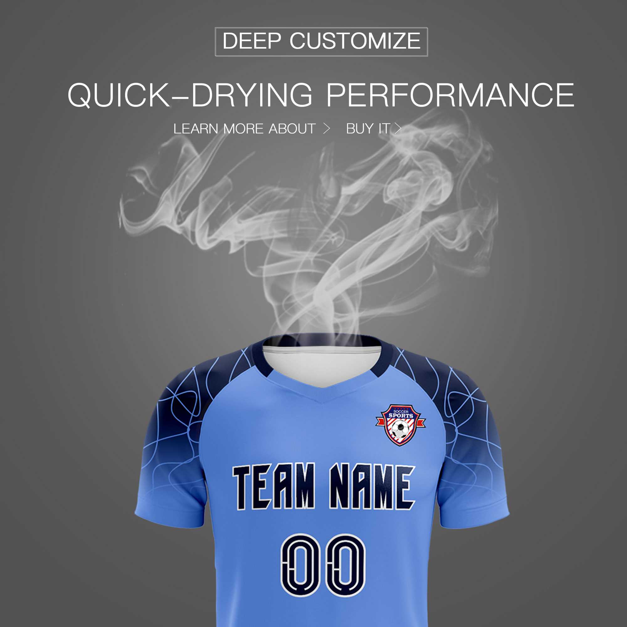 Custom Light Blue Classic Soccer Training Sets Jersey For Adults/Kids