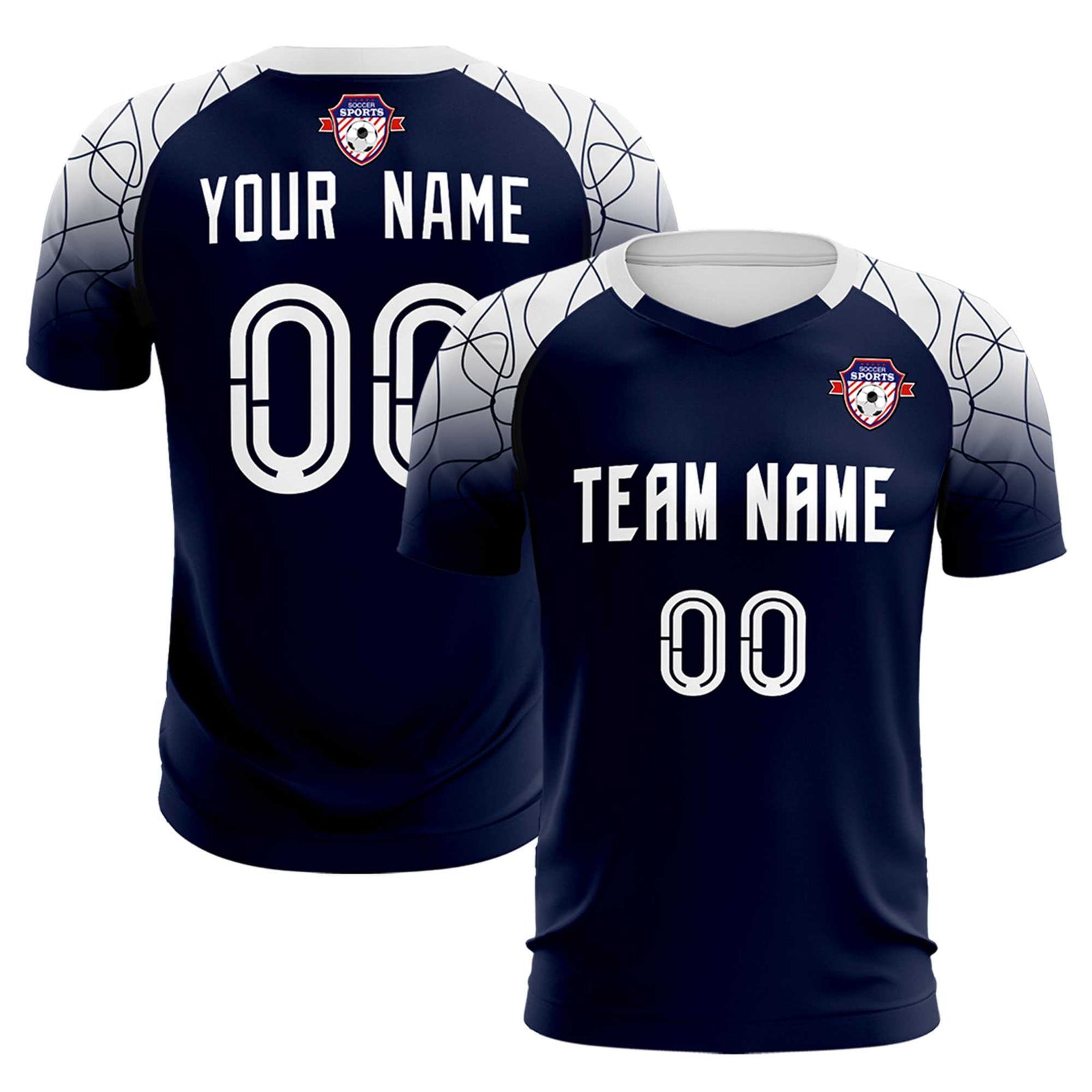 Custom Navy Classic Soccer Training Sets Jersey For Adults/Kids