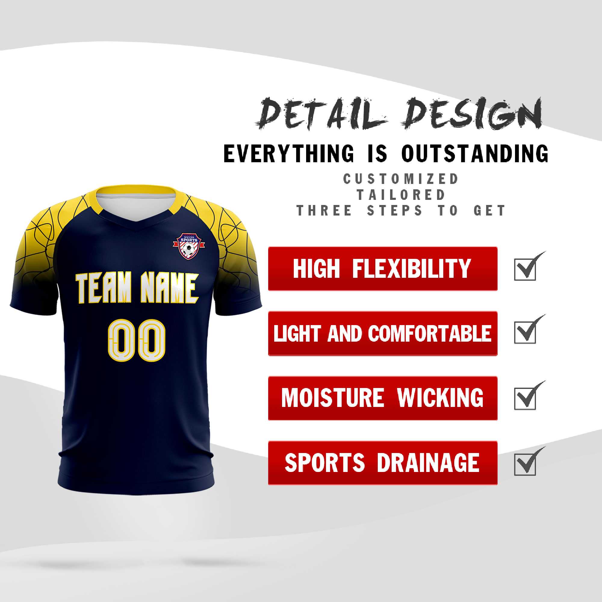 Custom Navy Classic Soccer Training Sets Jersey For Adults/Kids
