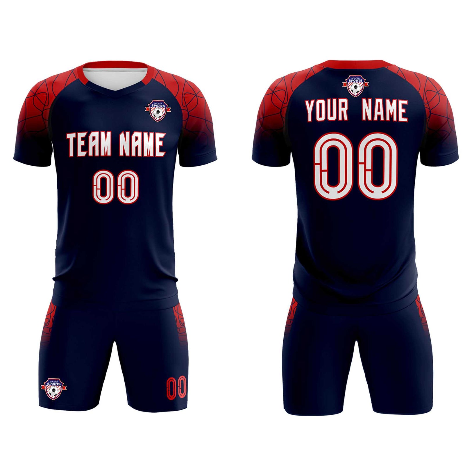 Custom Navy Classic Soccer Training Sets Jersey For Adults/Kids