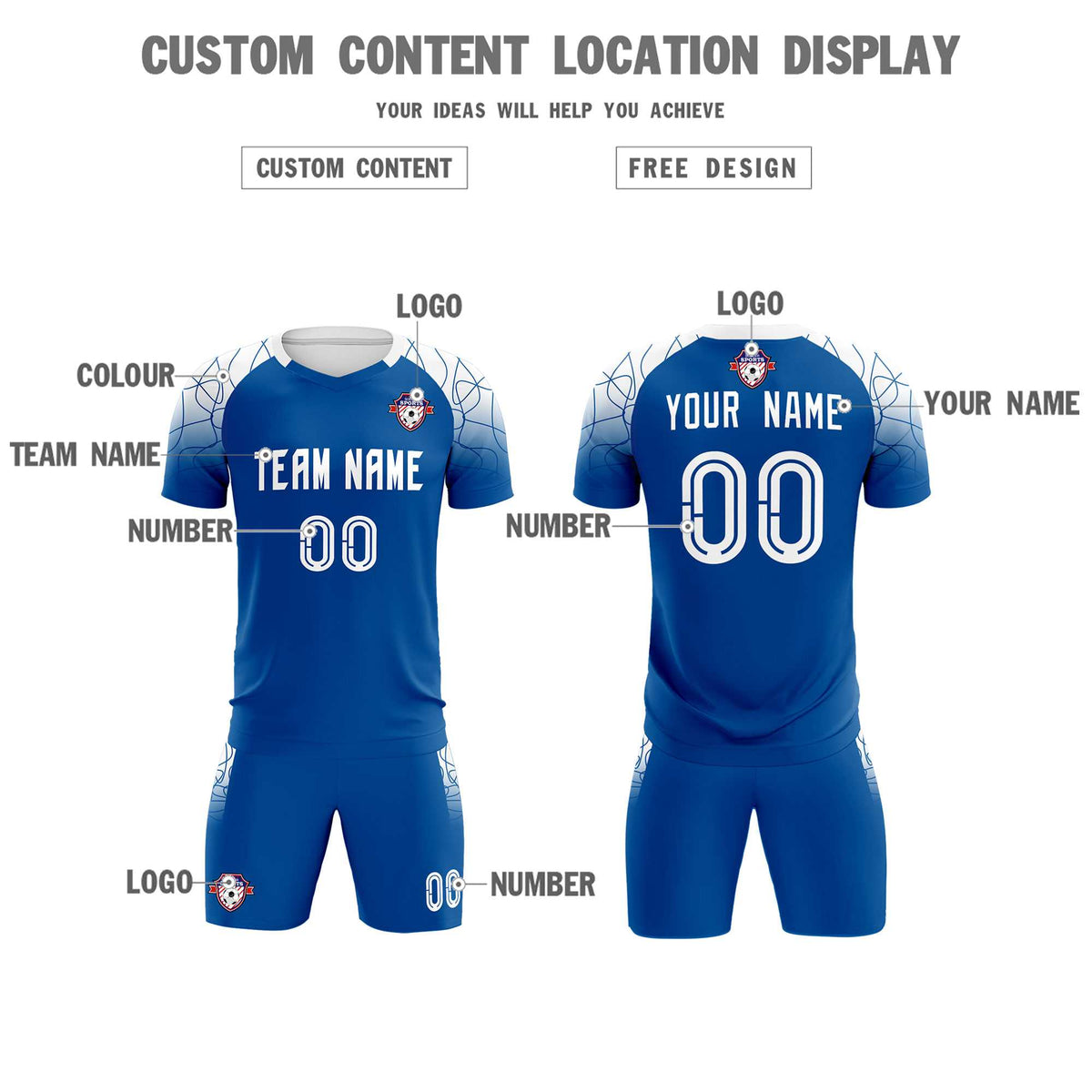 Custom Navy Classic Soccer Training Sets Jersey For Adults/Kids