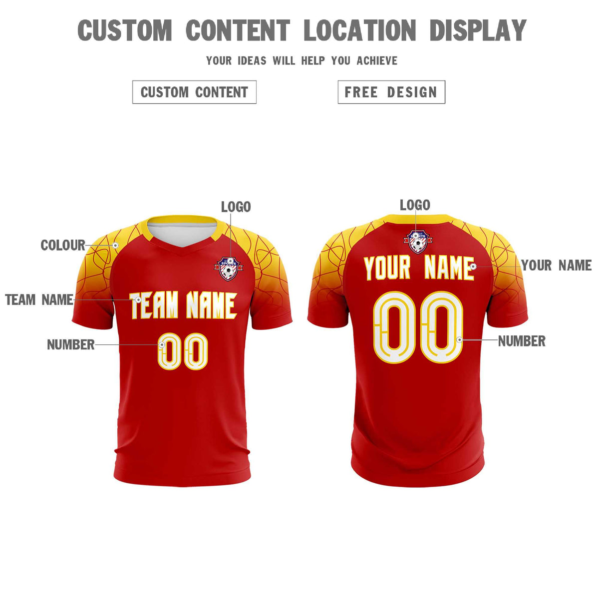 Custom Red Classic Soccer Training Sets Jersey For Adults/Kids