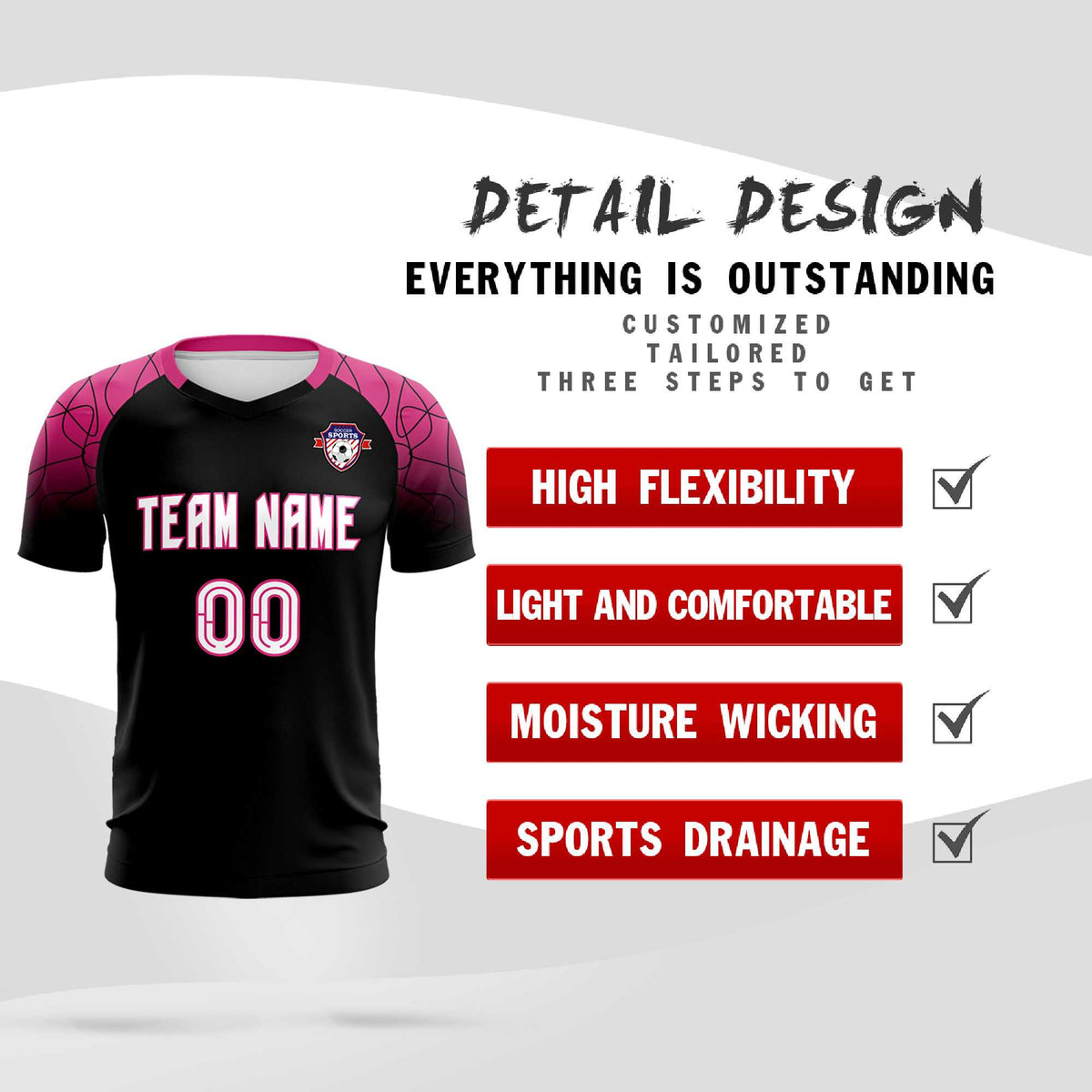 Custom Black Classic Soccer Training Sets Jersey For Adults/Kids