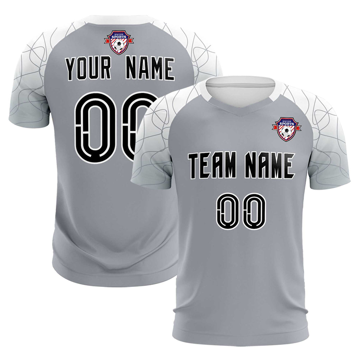 Custom Silver Classic Soccer Training Sets Jersey For Adults/Kids