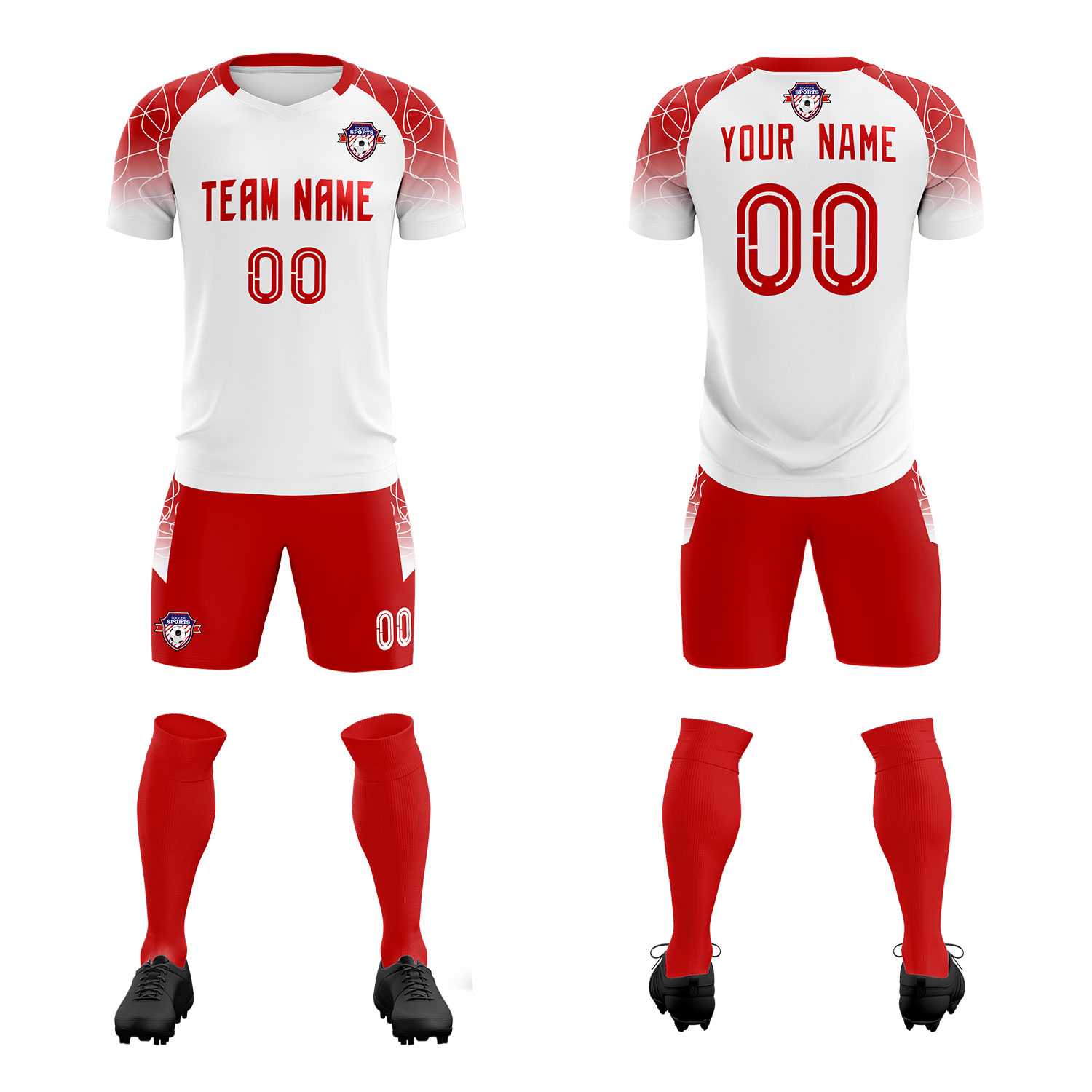 Custom White Classic Soccer Training Sets Jersey For Adults/Kids