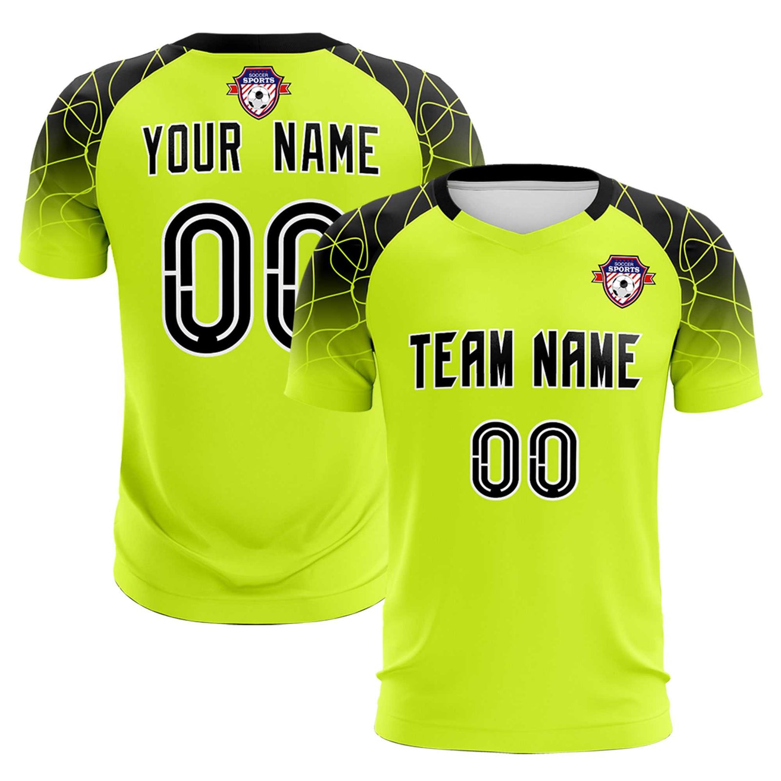 Custom Neon Green Classic Soccer Training Sets Jersey For Adults/Kids