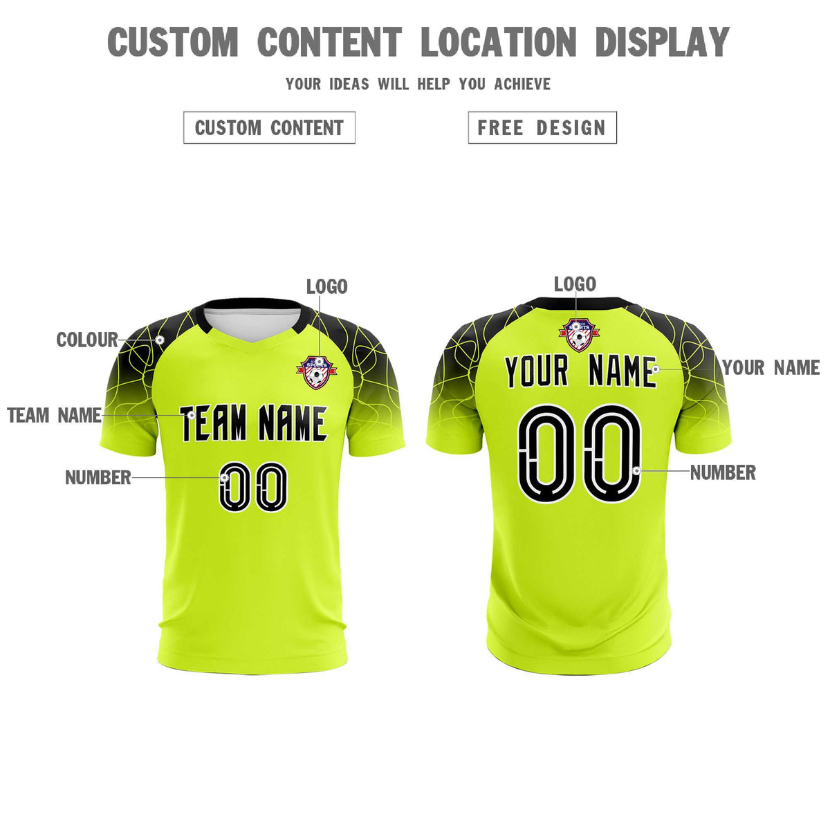 Custom Neon Green Classic Soccer Training Sets Jersey For Adults/Kids