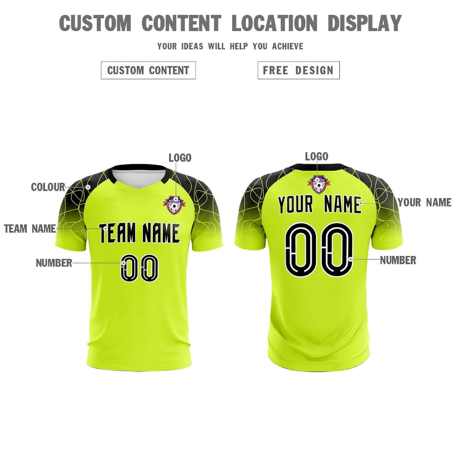 Custom Neon Green Classic Soccer Training Sets Jersey For Adults/Kids