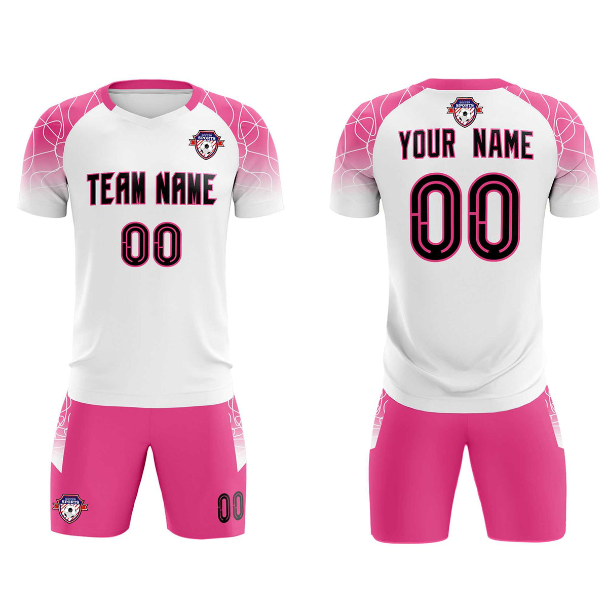 Custom White Classic Soccer Training Sets Jersey For Adults/Kids