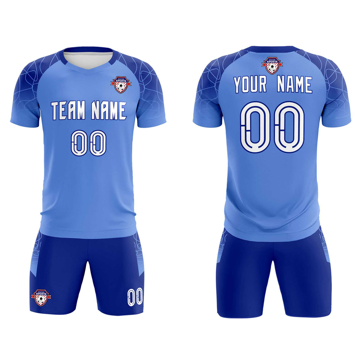 Custom Light Blue Classic Soccer Training Sets Jersey For Adults/Kids