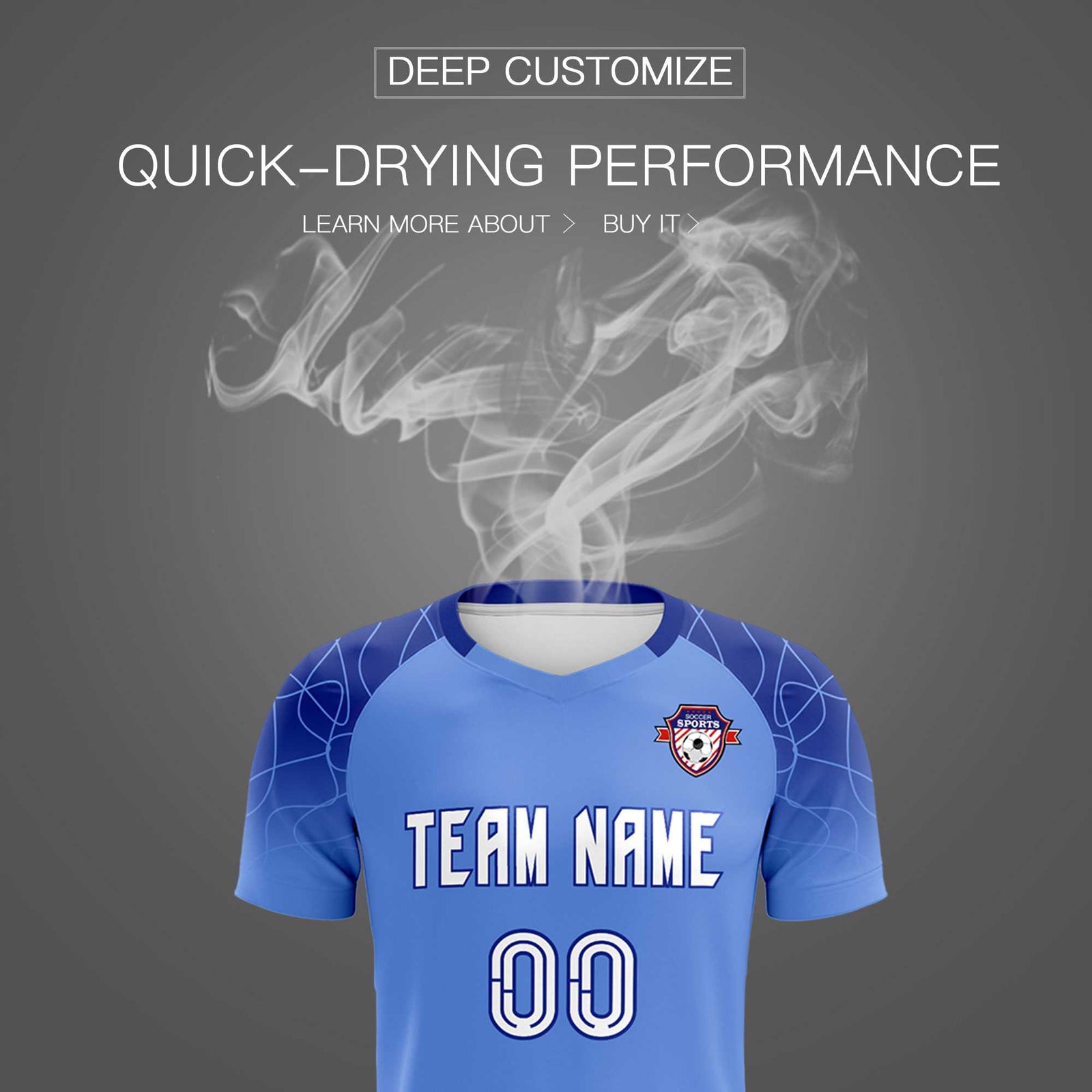 Custom Light Blue Classic Soccer Training Sets Jersey For Adults/Kids