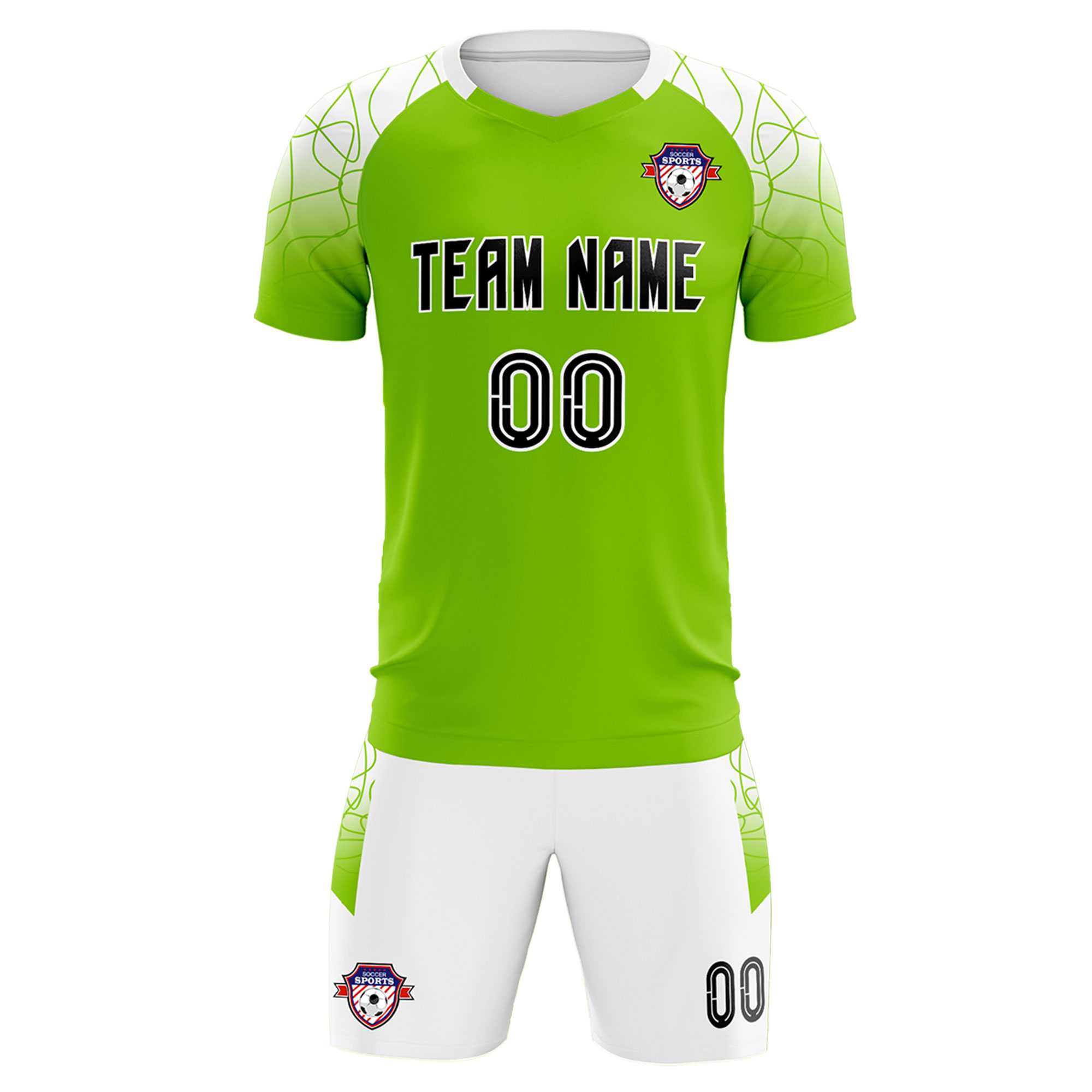 Custom Green Classic Soccer Training Sets Jersey For Adults/Kids