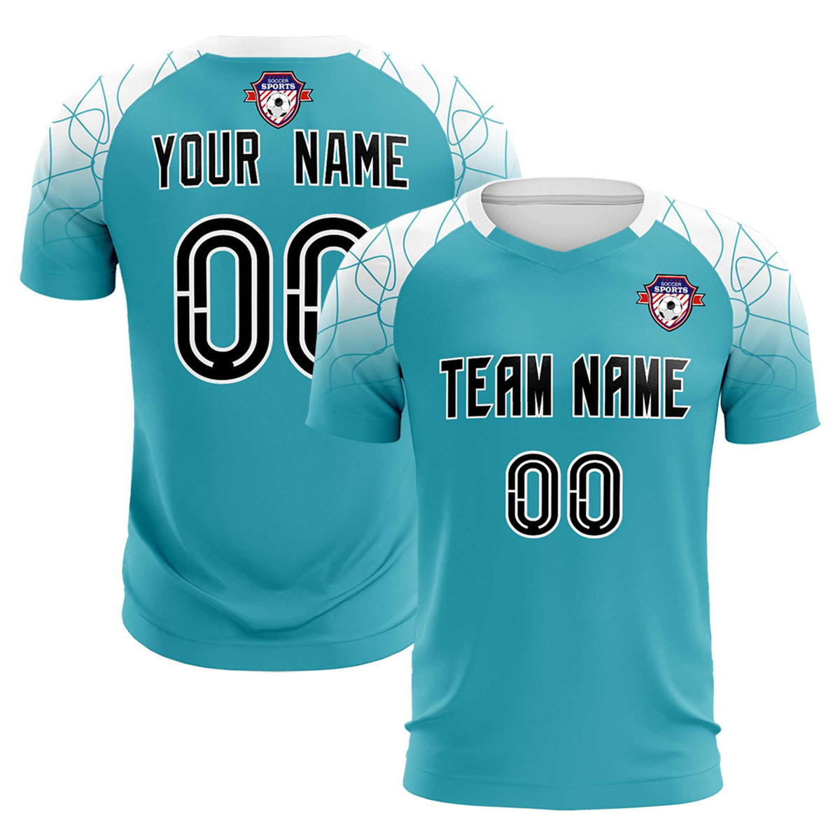Custom Aqua Classic Soccer Training Sets Jersey For Adults/Kids