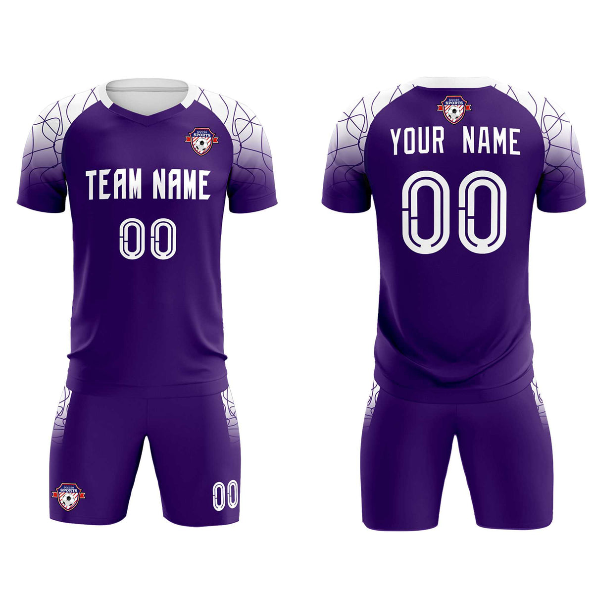 Custom Purple Classic Soccer Training Sets Jersey For Adults/Kids