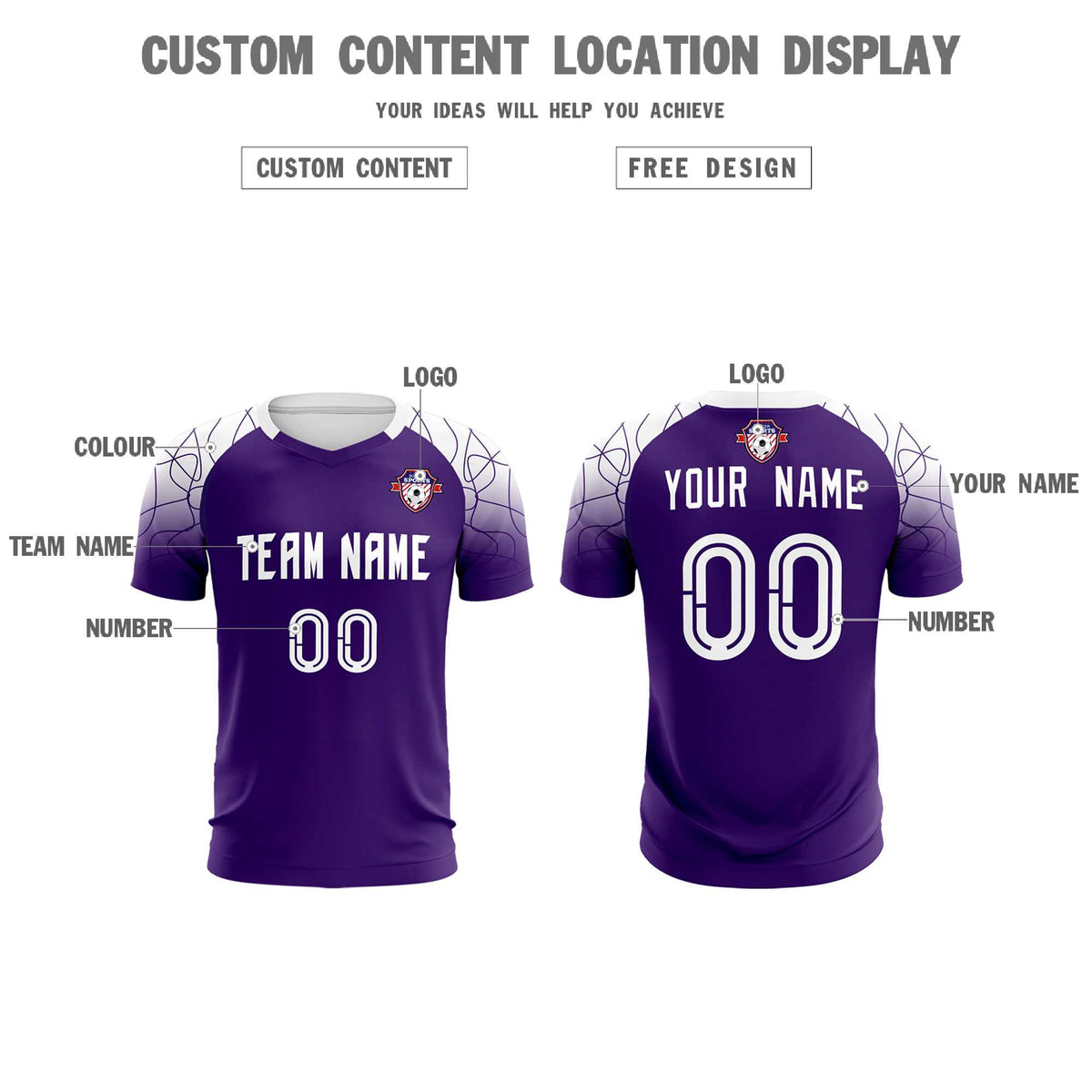 Custom Purple Classic Soccer Training Sets Jersey For Adults/Kids