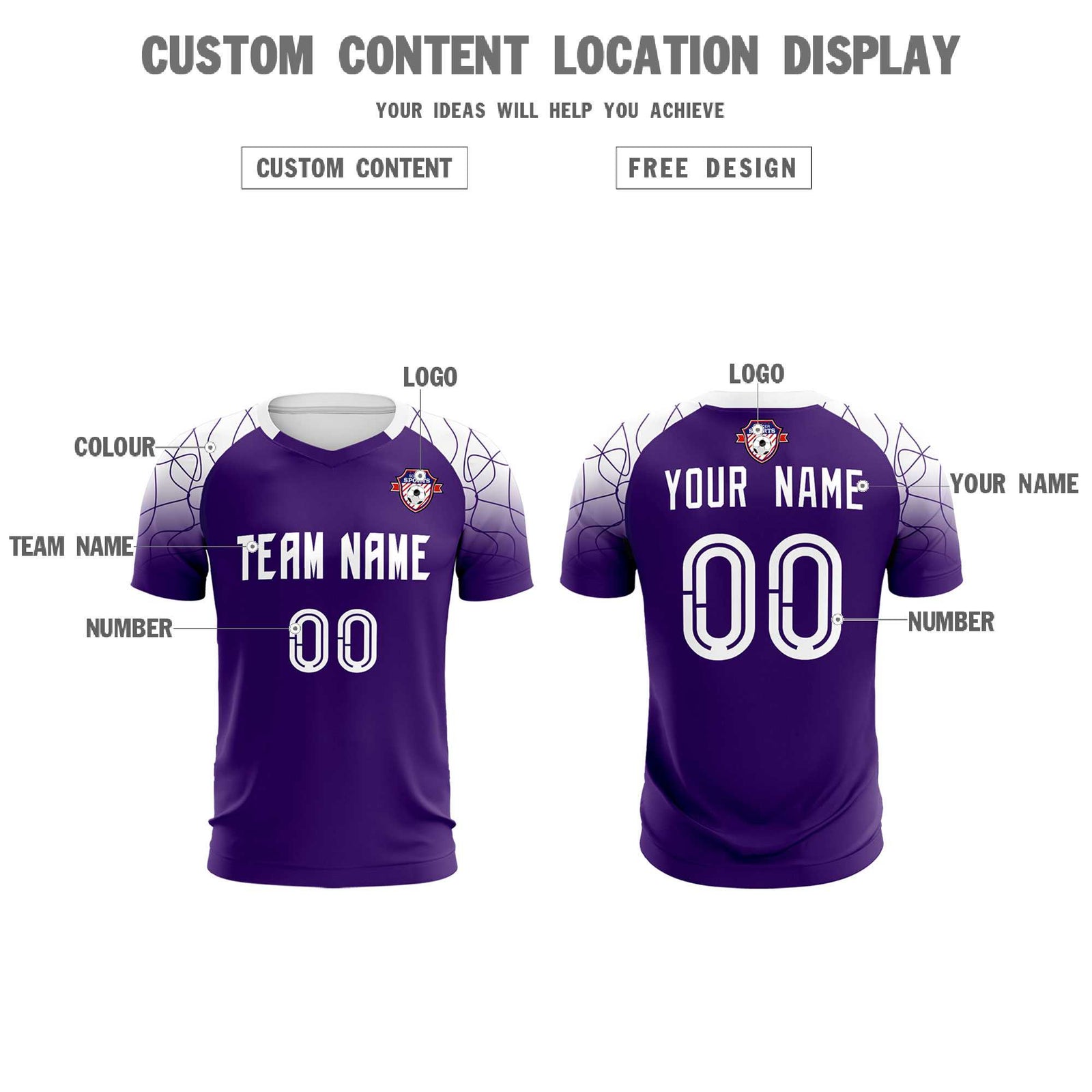 Custom Purple Classic Soccer Training Sets Jersey For Adults/Kids