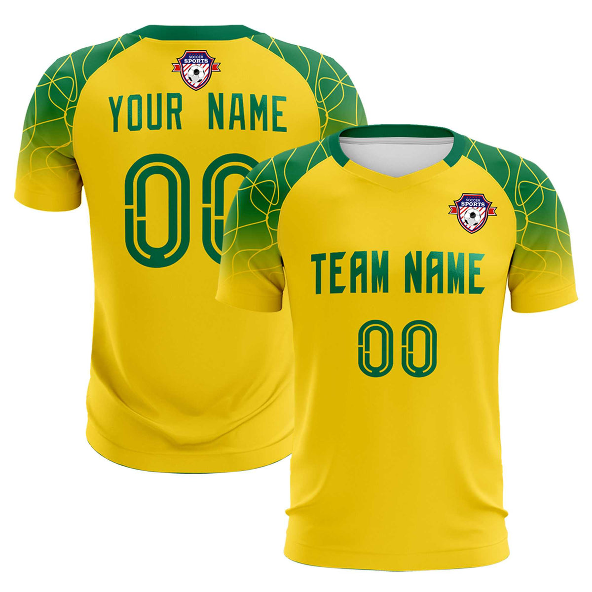 Custom Gold Classic Soccer Training Sets Jersey For Adults/Kids