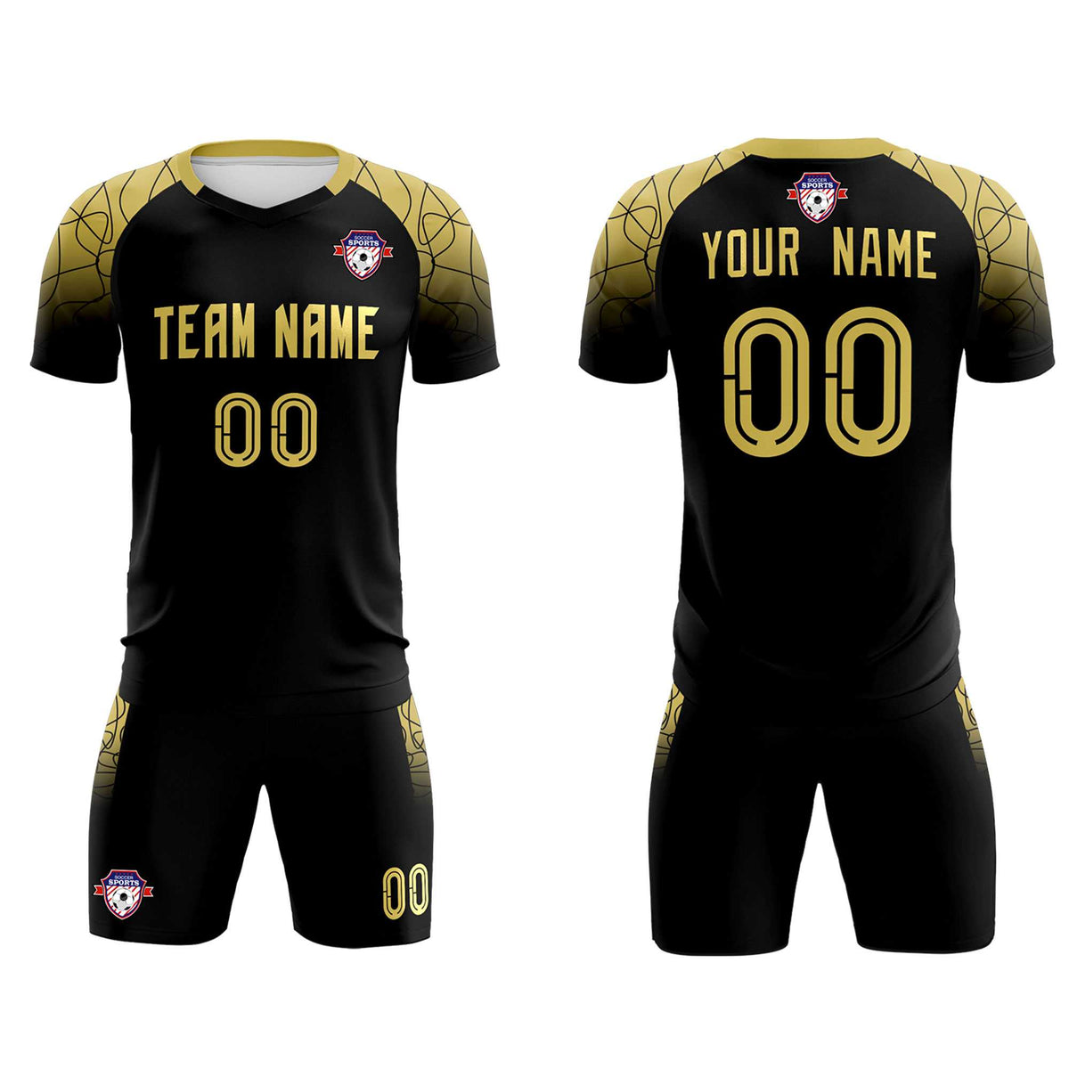 Custom Black Classic Soccer Training Sets Jersey For Adults/Kids