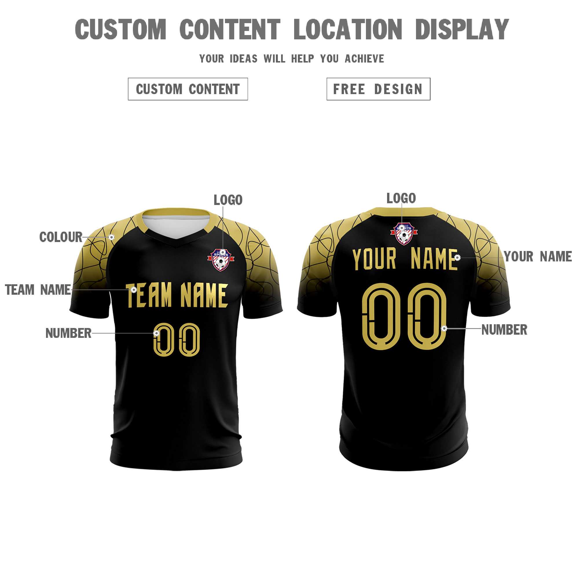 Custom Black Classic Soccer Training Sets Jersey For Adults/Kids