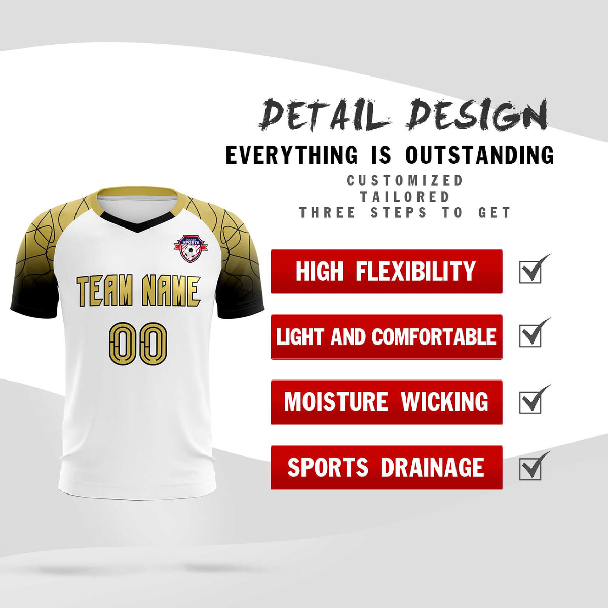 Custom White Classic Soccer Training Sets Jersey For Adults/Kids