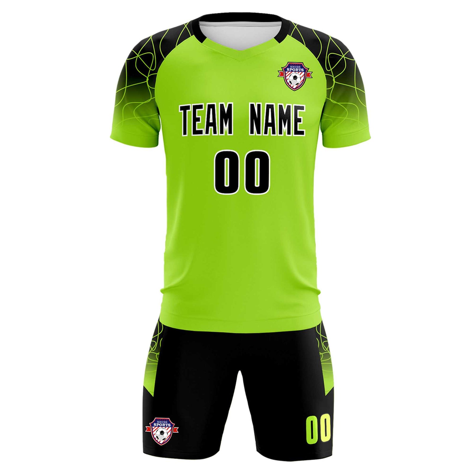 Custom Neon Green Classic Soccer Training Sets Jersey For Adults/Kids