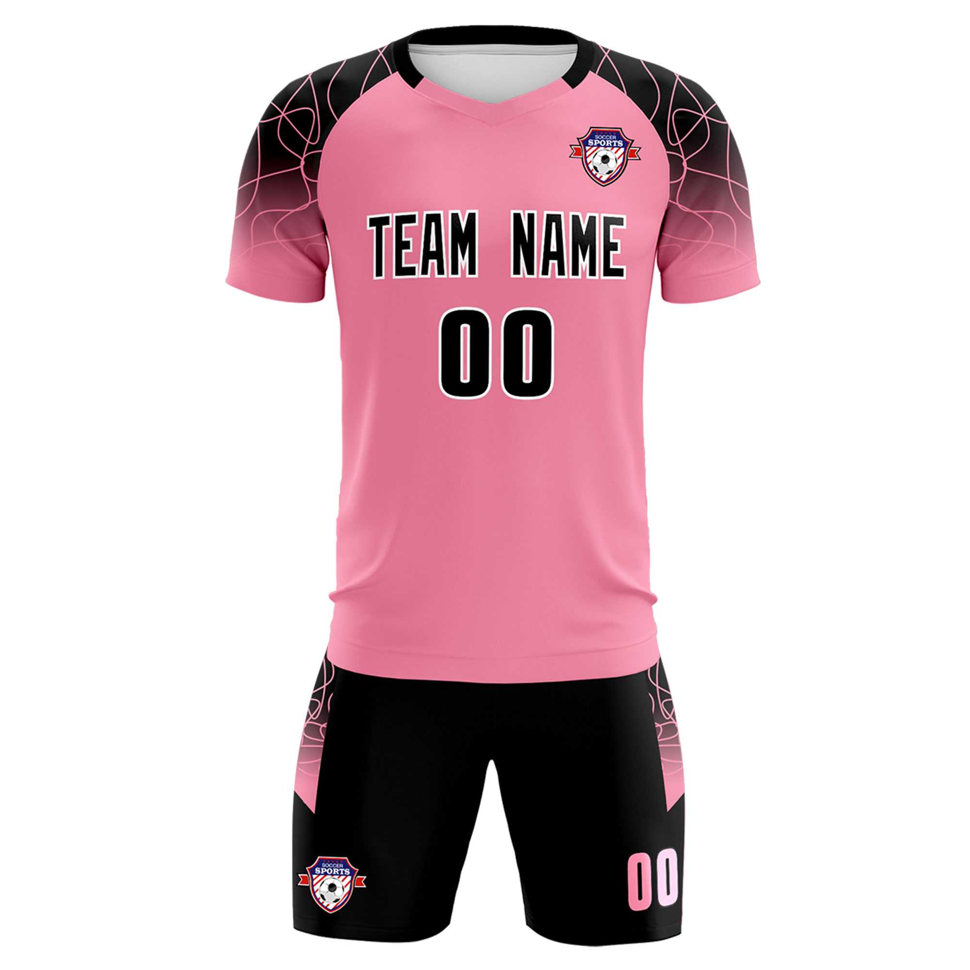 Custom Light Pink Classic Soccer Training Sets Jersey For Adults/Kids