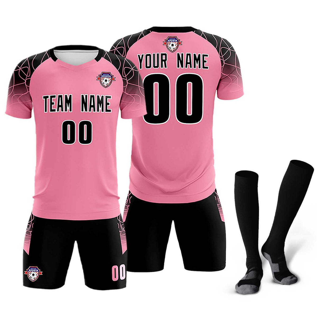 Custom Light Pink Classic Soccer Training Sets Jersey For Adults/Kids