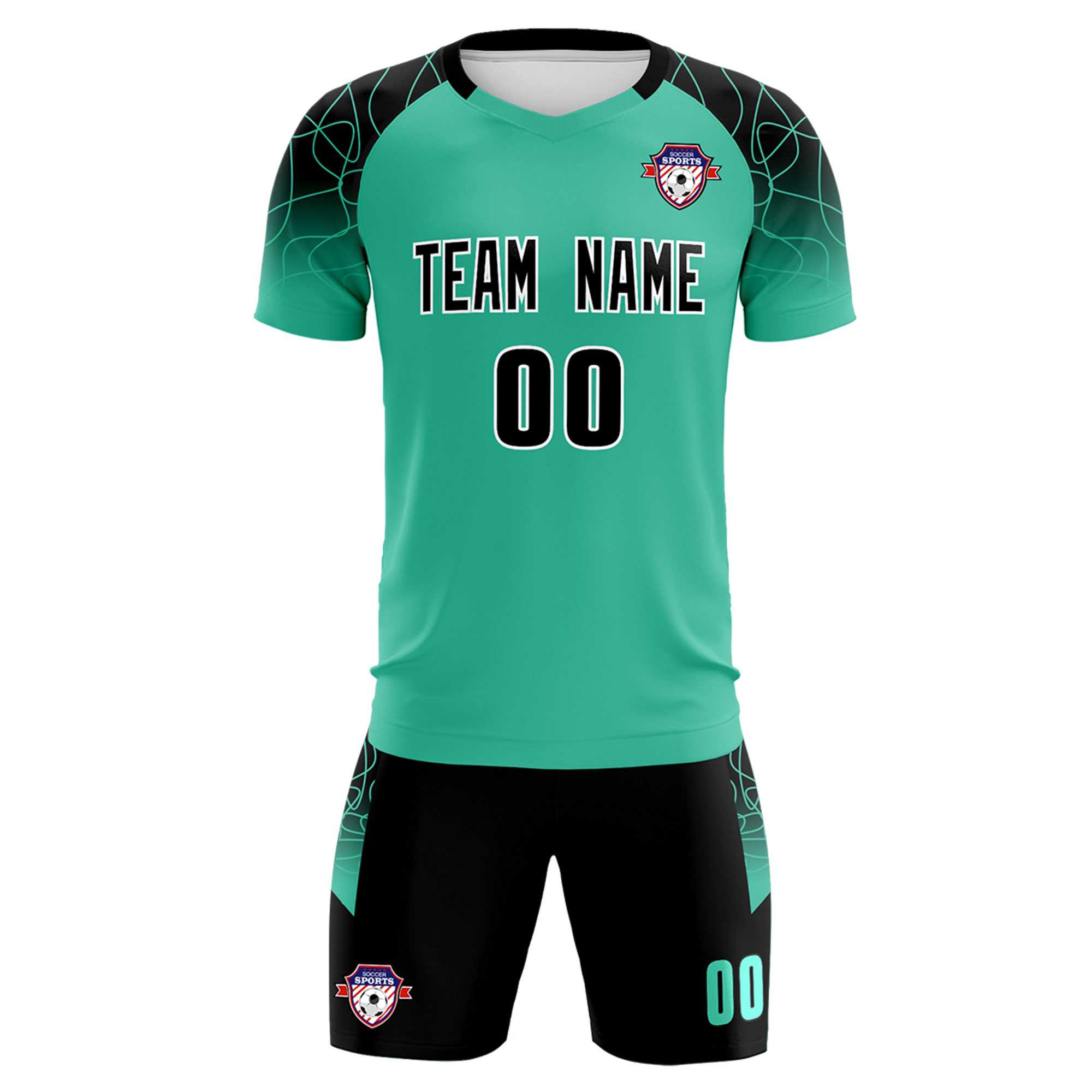 Custom Green Classic Soccer Training Sets Jersey For Adults/Kids