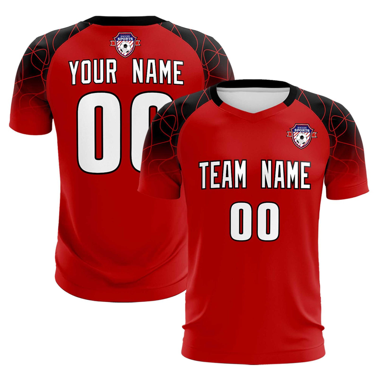 Custom Red Classic Soccer Training Sets Jersey For Adults/Kids