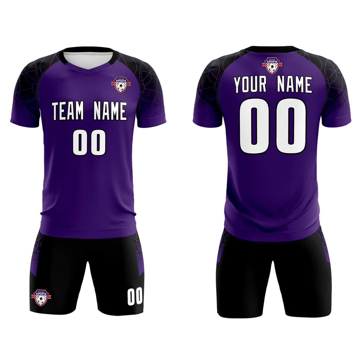 Custom Purple Classic Soccer Training Sets Jersey For Adults/Kids
