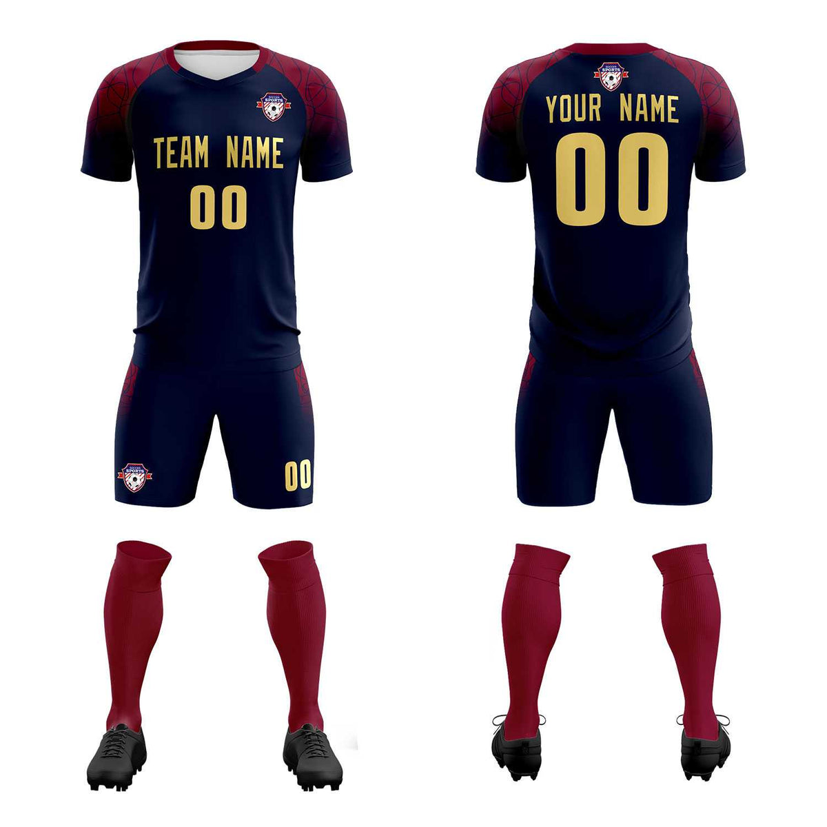 Custom Navy Classic Soccer Training Sets Jersey For Adults/Kids