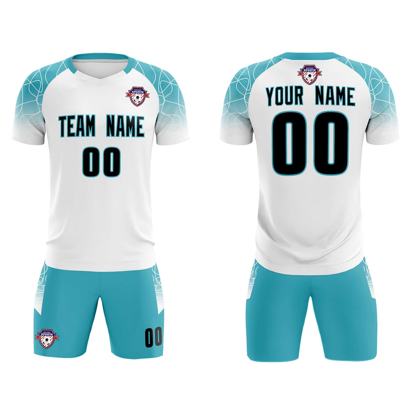 Custom White Classic Soccer Training Sets Jersey For Adults/Kids