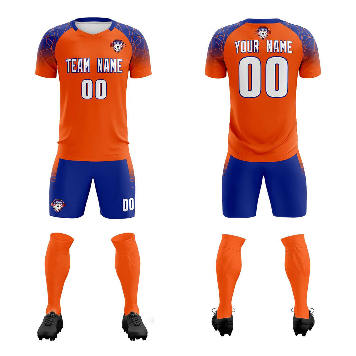 Custom Orange Classic Soccer Training Sets Jersey For Adults/Kids