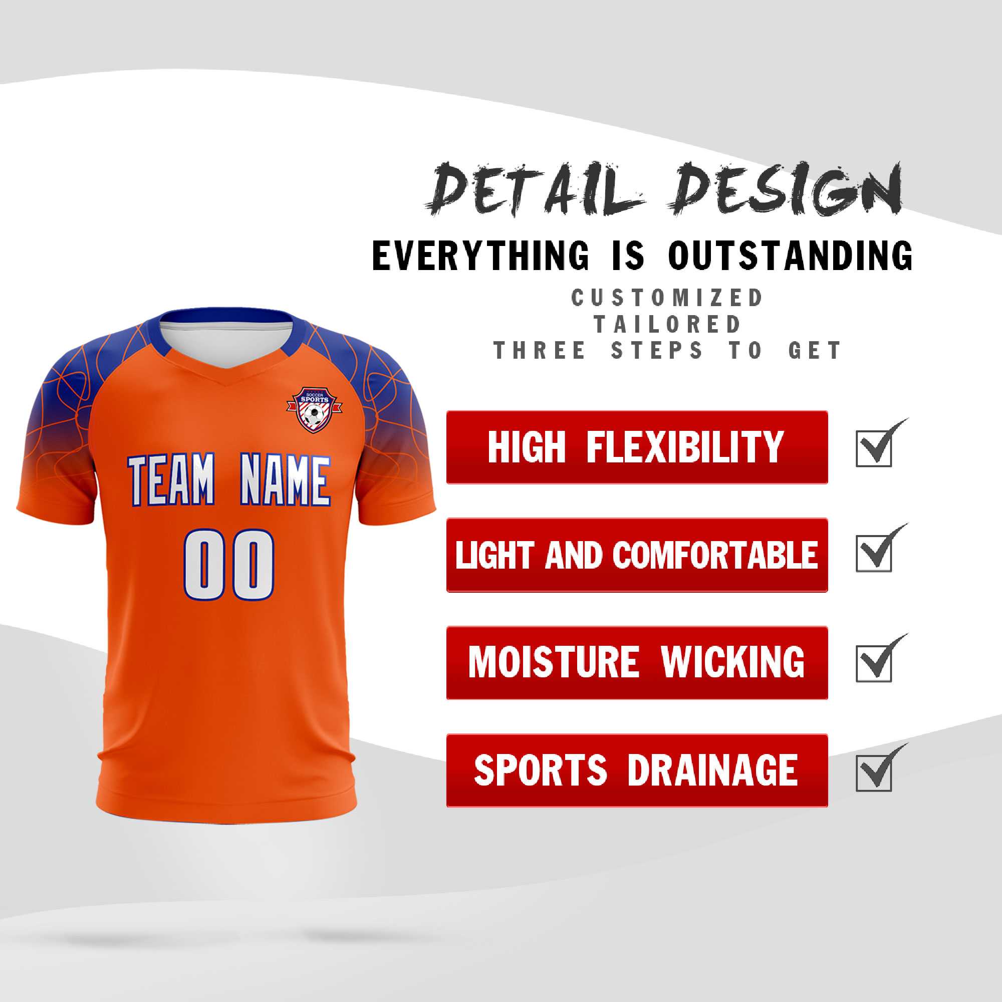 Custom Orange Classic Soccer Training Sets Jersey For Adults/Kids