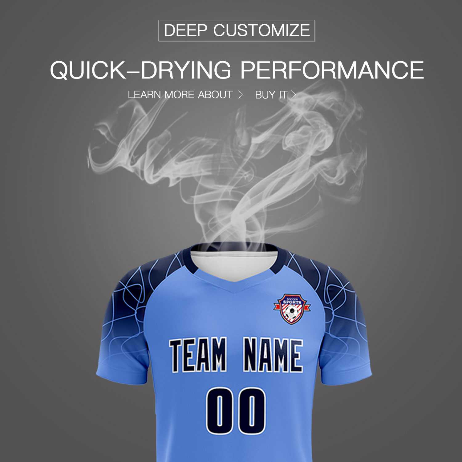 Custom Light Blue Classic Soccer Training Sets Jersey For Adults/Kids
