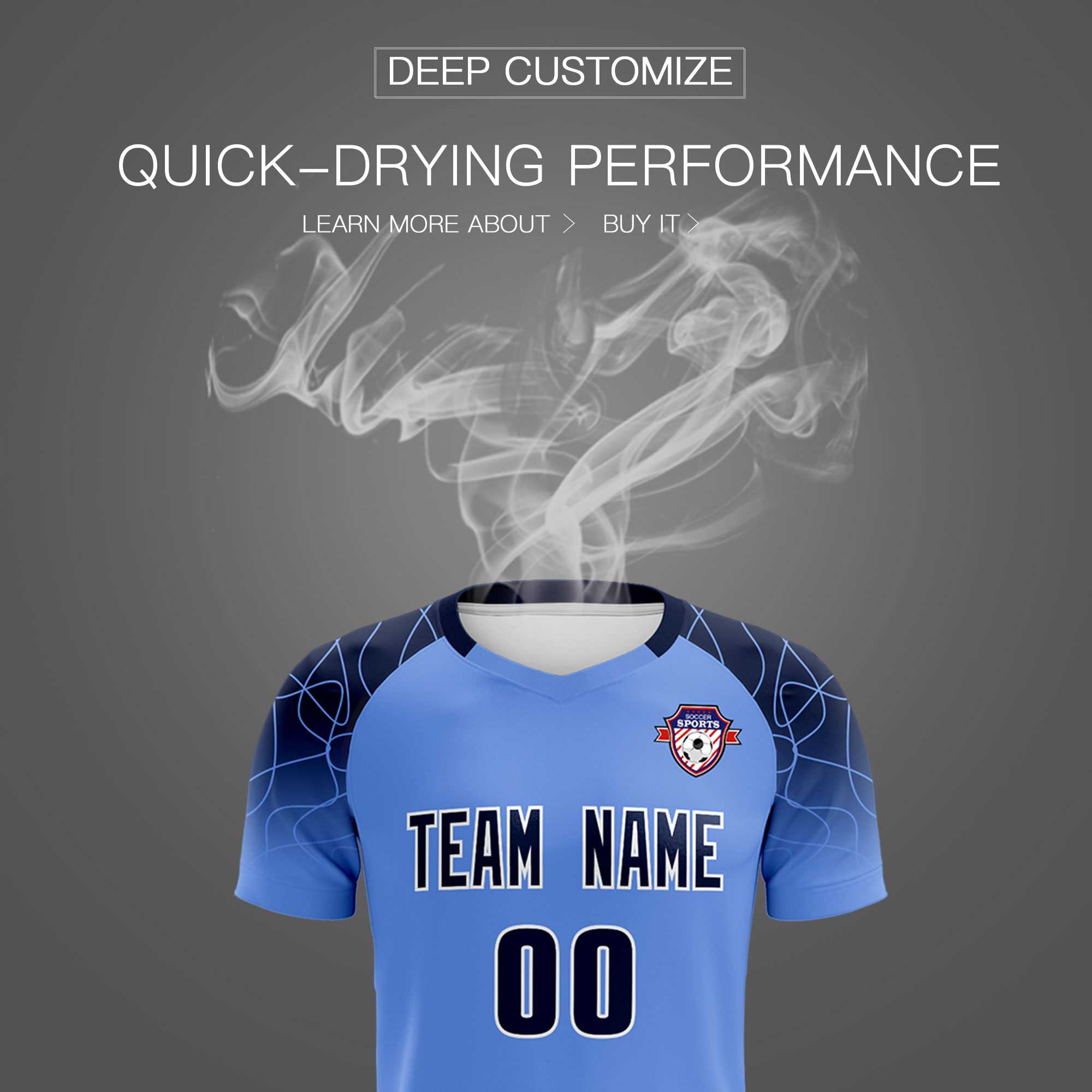 Custom Light Blue Classic Soccer Training Sets Jersey For Adults/Kids