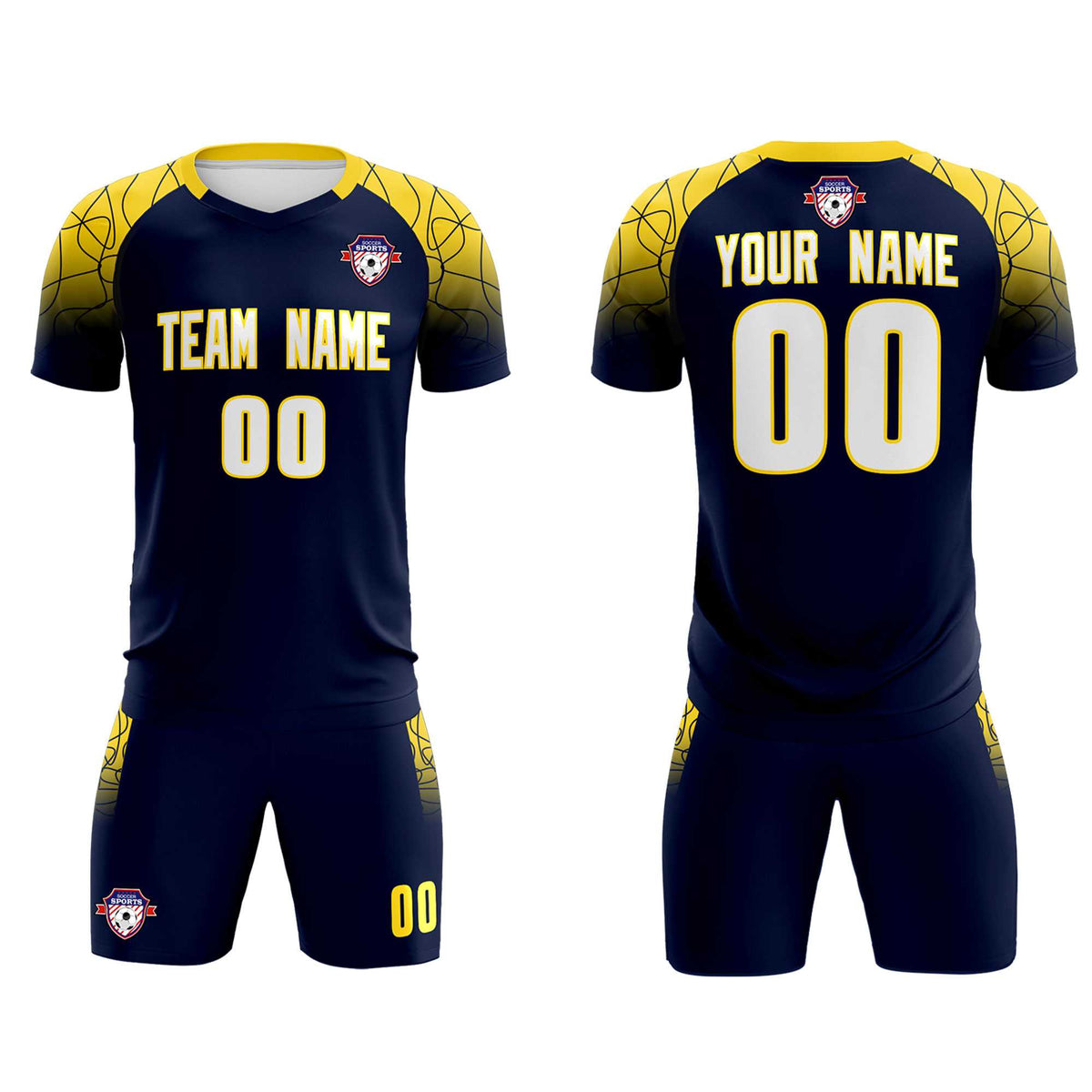 Custom Navy Classic Soccer Training Sets Jersey For Adults/Kids