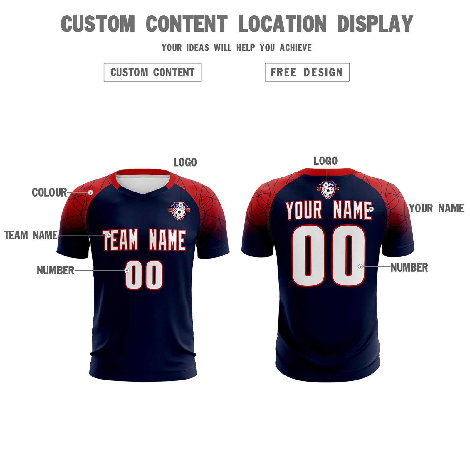 Custom Navy Classic Soccer Training Sets Jersey For Adults/Kids