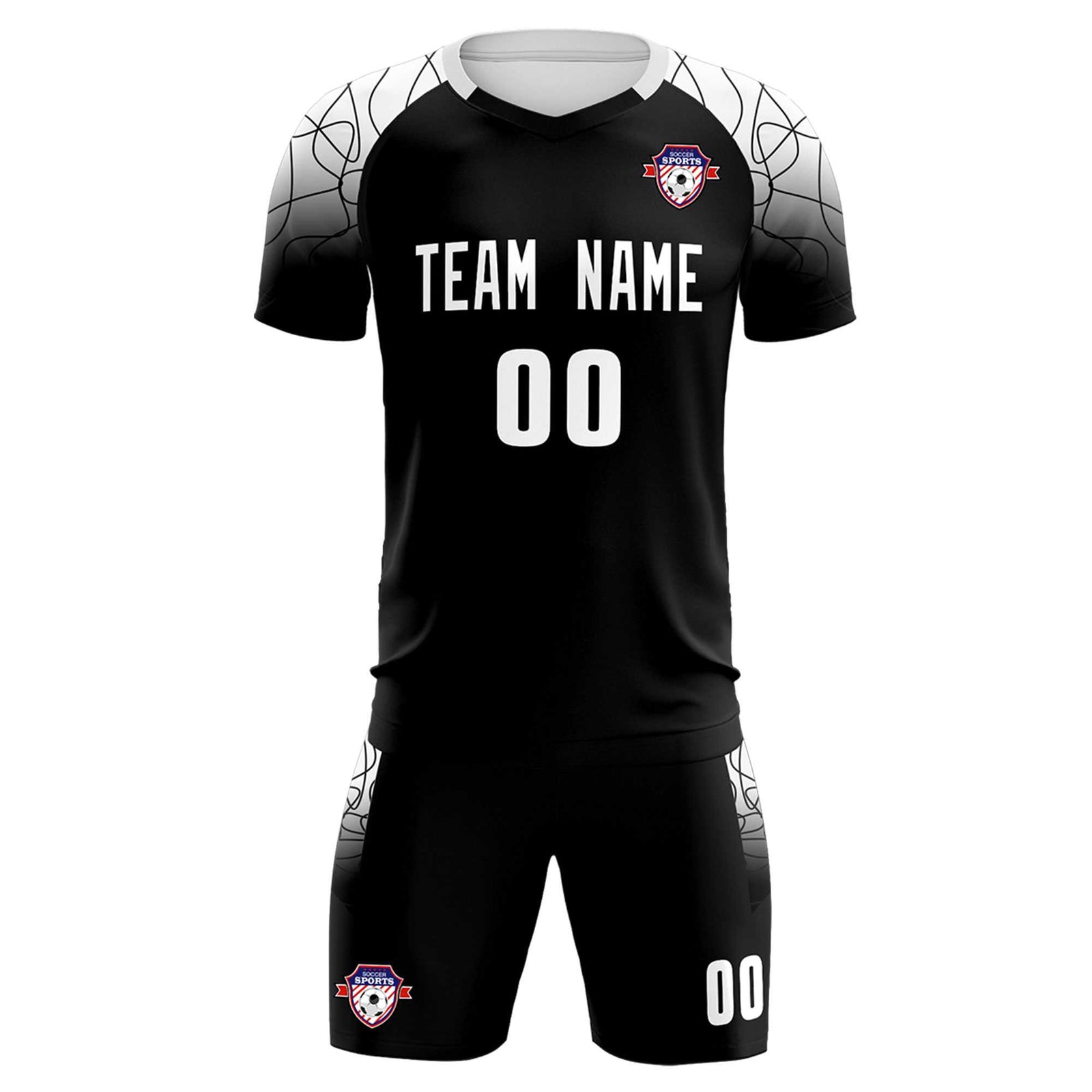 Custom Black Classic Soccer Training Sets Jersey For Adults/Kids